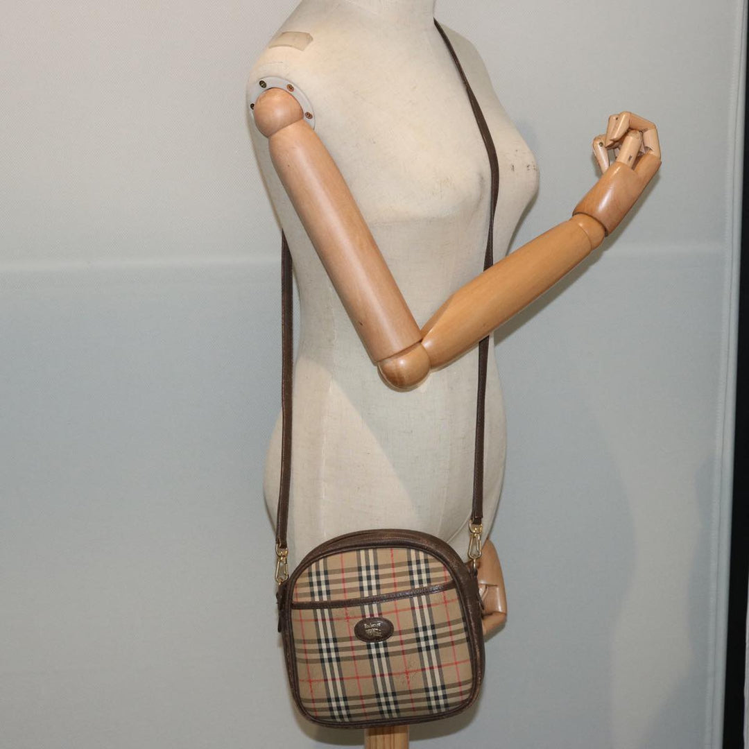 BurberrySs Nova Check Shoulder Bag Canvas Beige Auth 72616