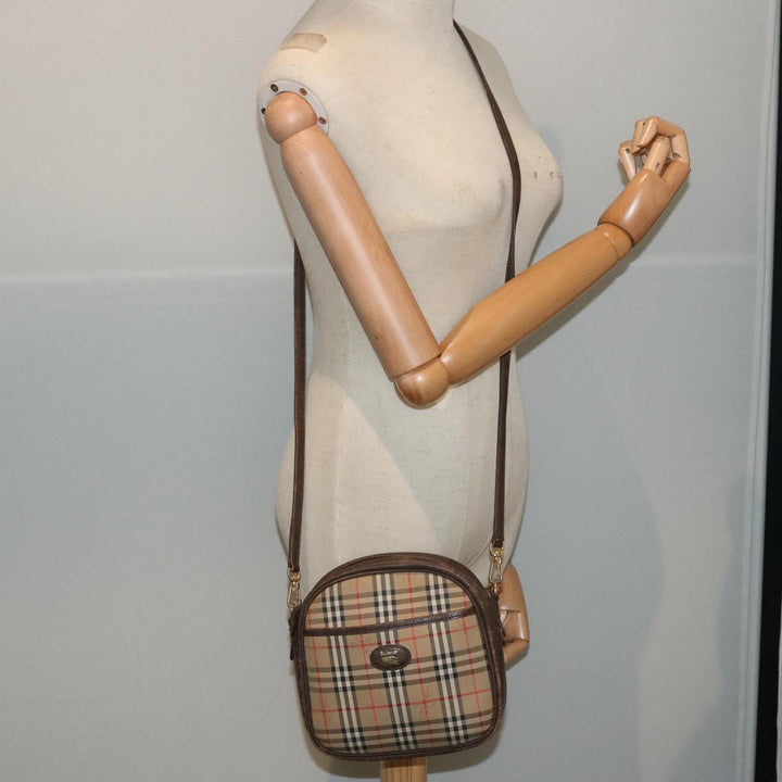 BurberrySs Nova Check Shoulder Bag Canvas Beige Auth 72616