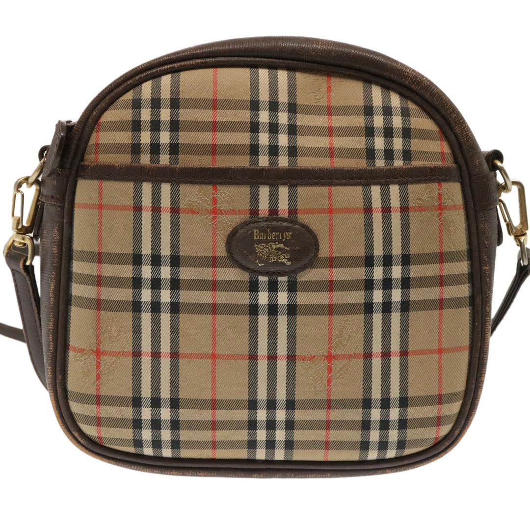 BurberrySs Nova Check Shoulder Bag Canvas Beige Auth 72616