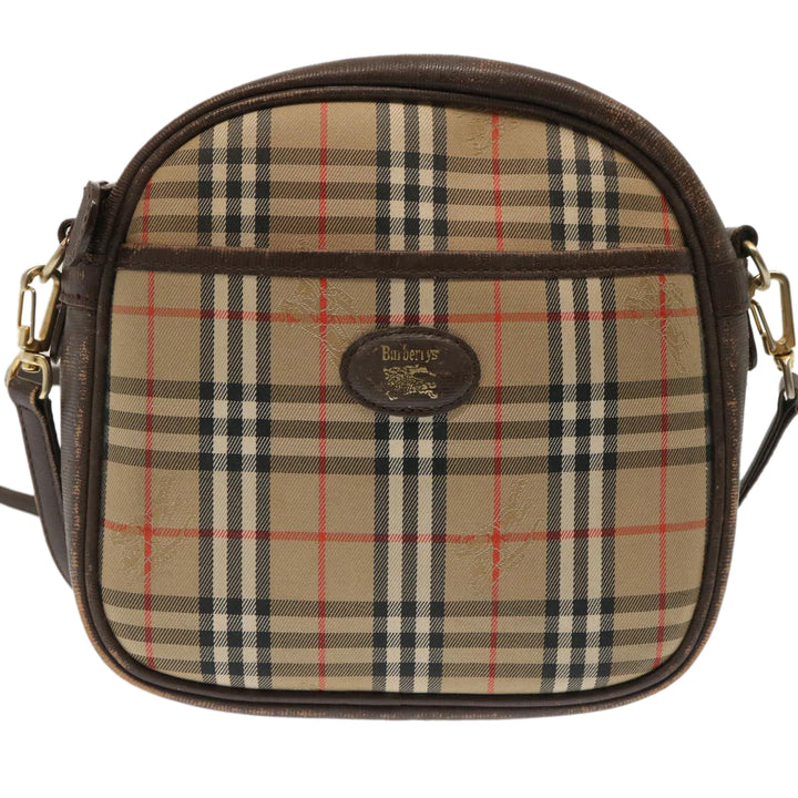 BurberrySs Nova Check Shoulder Bag Canvas Beige Auth 72616
