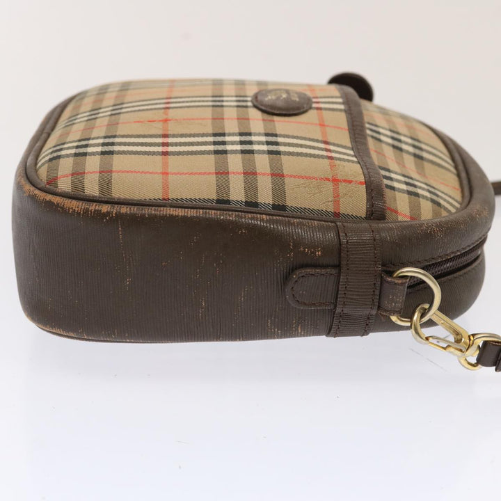 BurberrySs Nova Check Shoulder Bag Canvas Beige Auth 72616