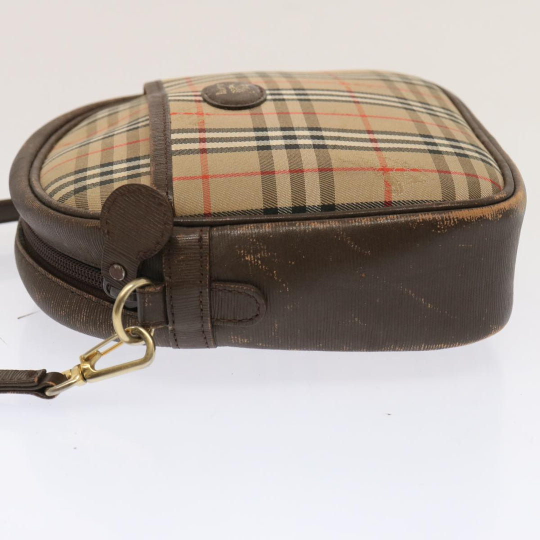 BurberrySs Nova Check Shoulder Bag Canvas Beige Auth 72616