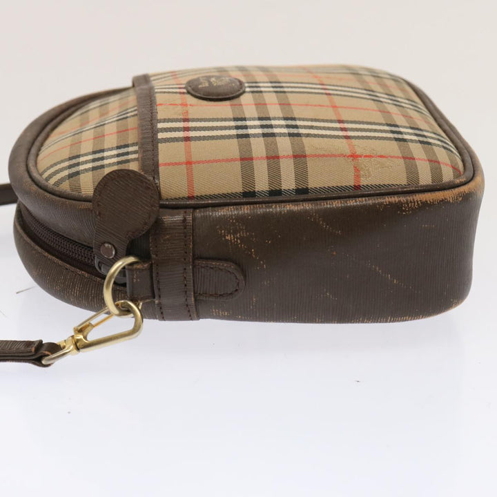 BurberrySs Nova Check Shoulder Bag Canvas Beige Auth 72616
