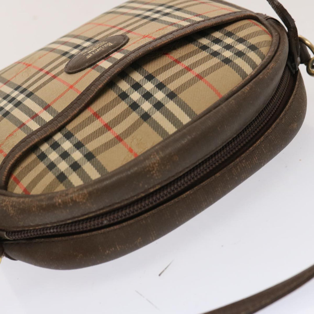 BurberrySs Nova Check Shoulder Bag Canvas Beige Auth 72616