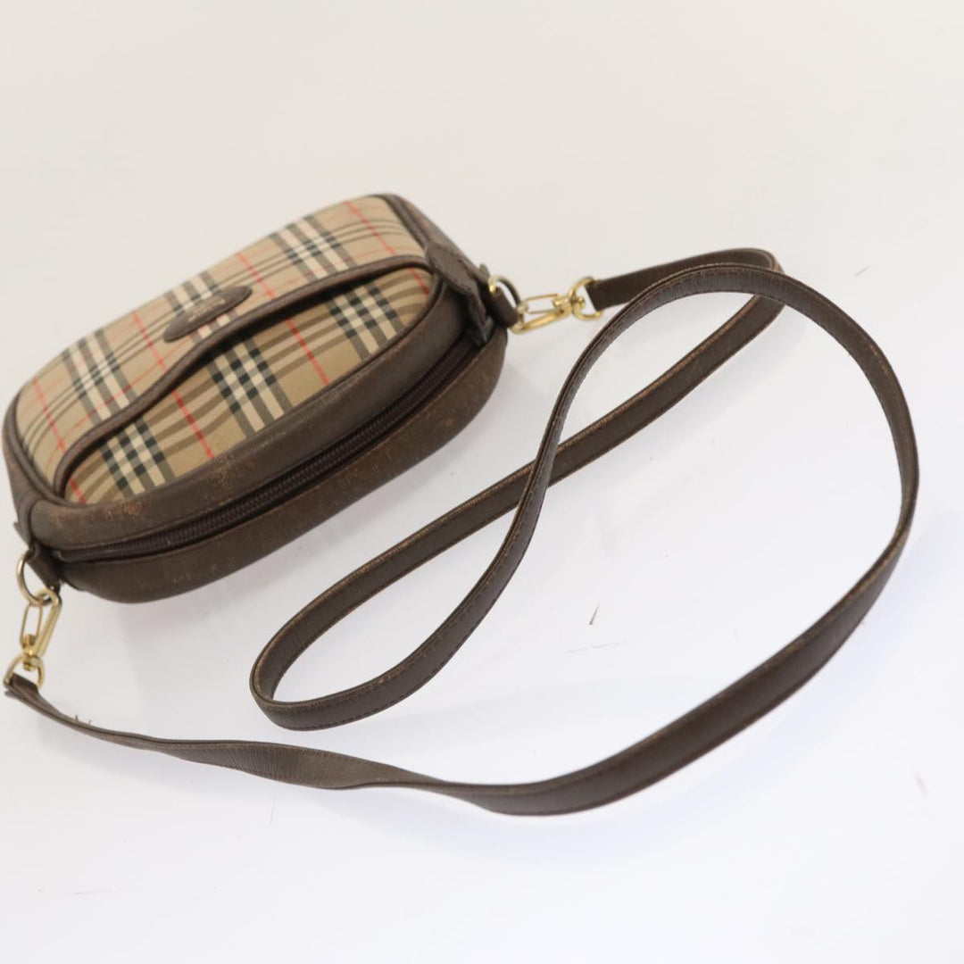 BurberrySs Nova Check Shoulder Bag Canvas Beige Auth 72616