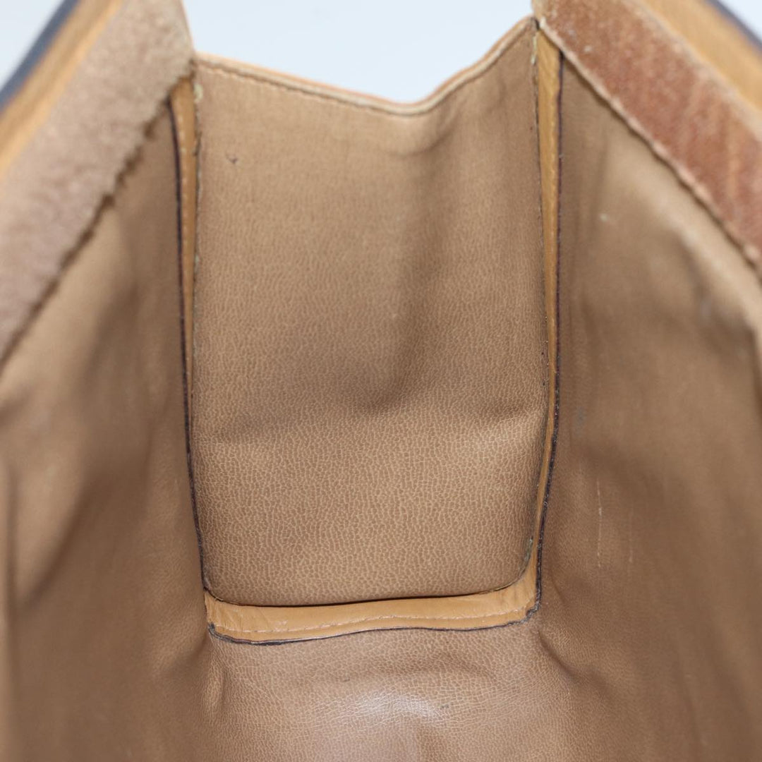 Celine Macadam Canvas Clutch Bag Beige Auth 72644