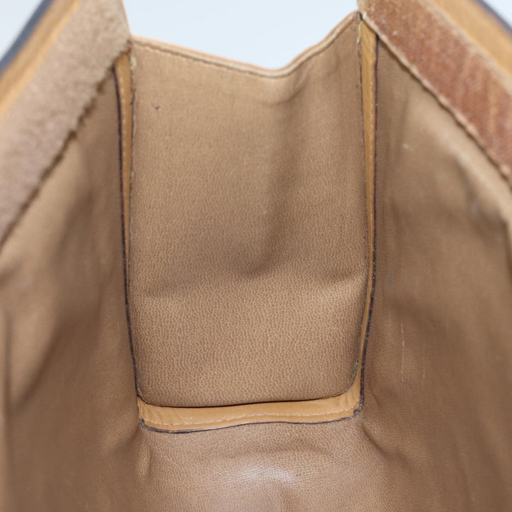 Celine Macadam Canvas Clutch Bag Beige Auth 72644