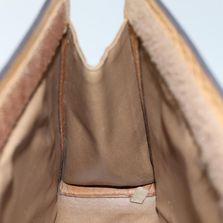 Celine Macadam Canvas Clutch Bag Beige Auth 72644