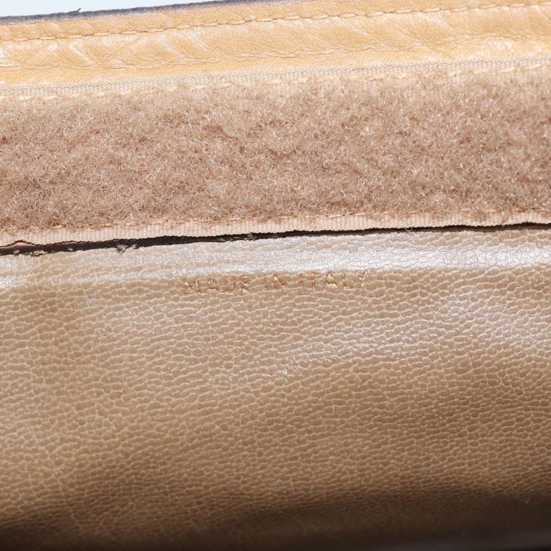 Celine Macadam Canvas Clutch Bag Beige Auth 72644