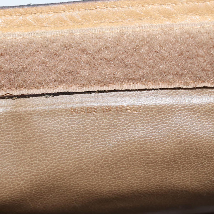 Celine Macadam Canvas Clutch Bag Beige Auth 72644
