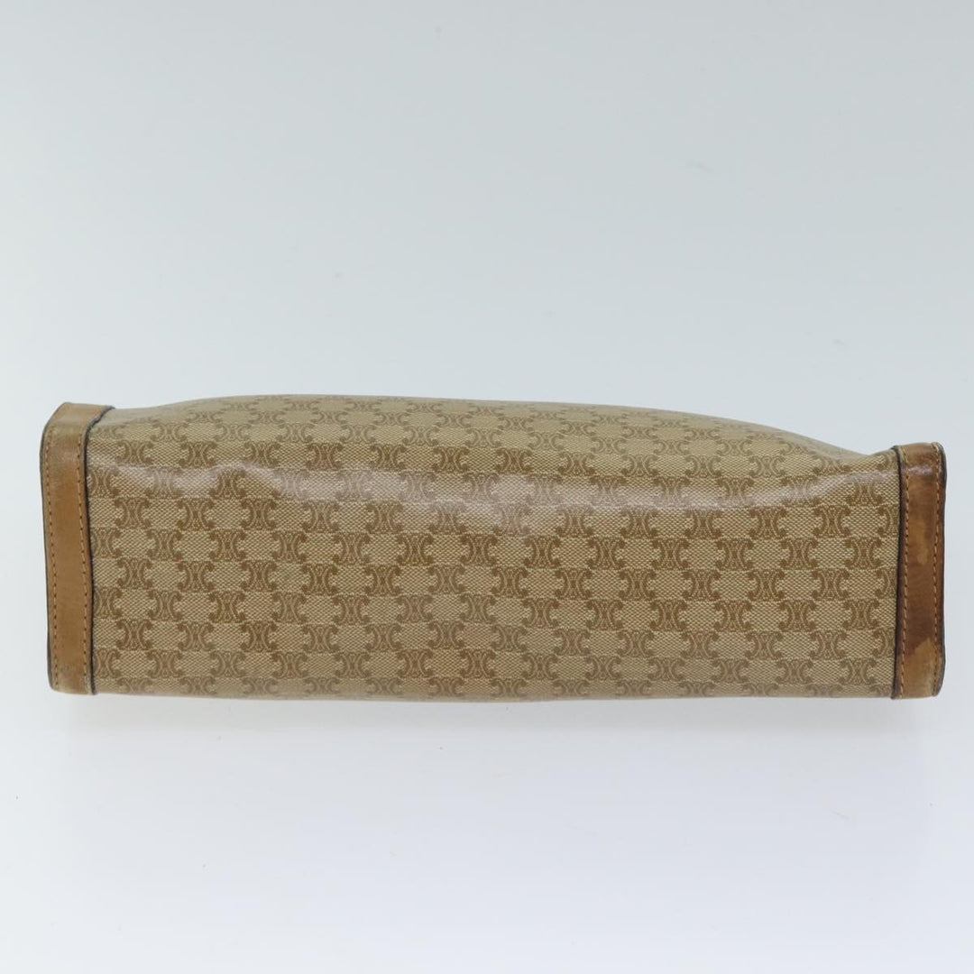 Celine Macadam Canvas Clutch Bag Beige Auth 72644