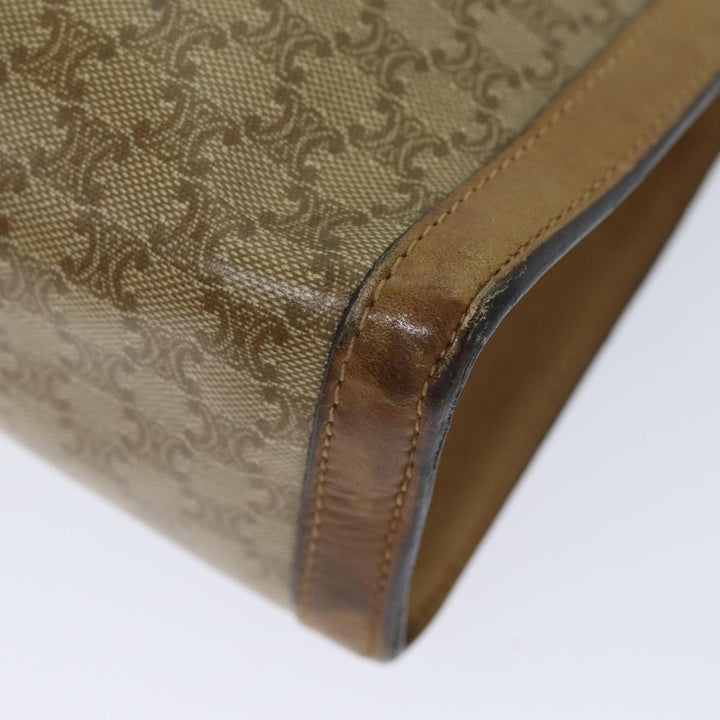 Celine Macadam Canvas Clutch Bag Beige Auth 72644