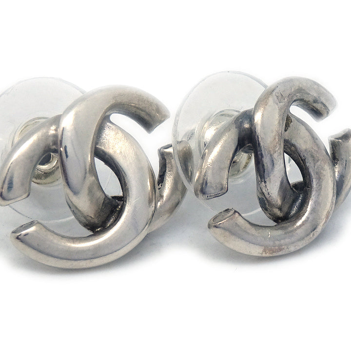 Top Quality Chanel CC Piercing Earrings Silver 01A