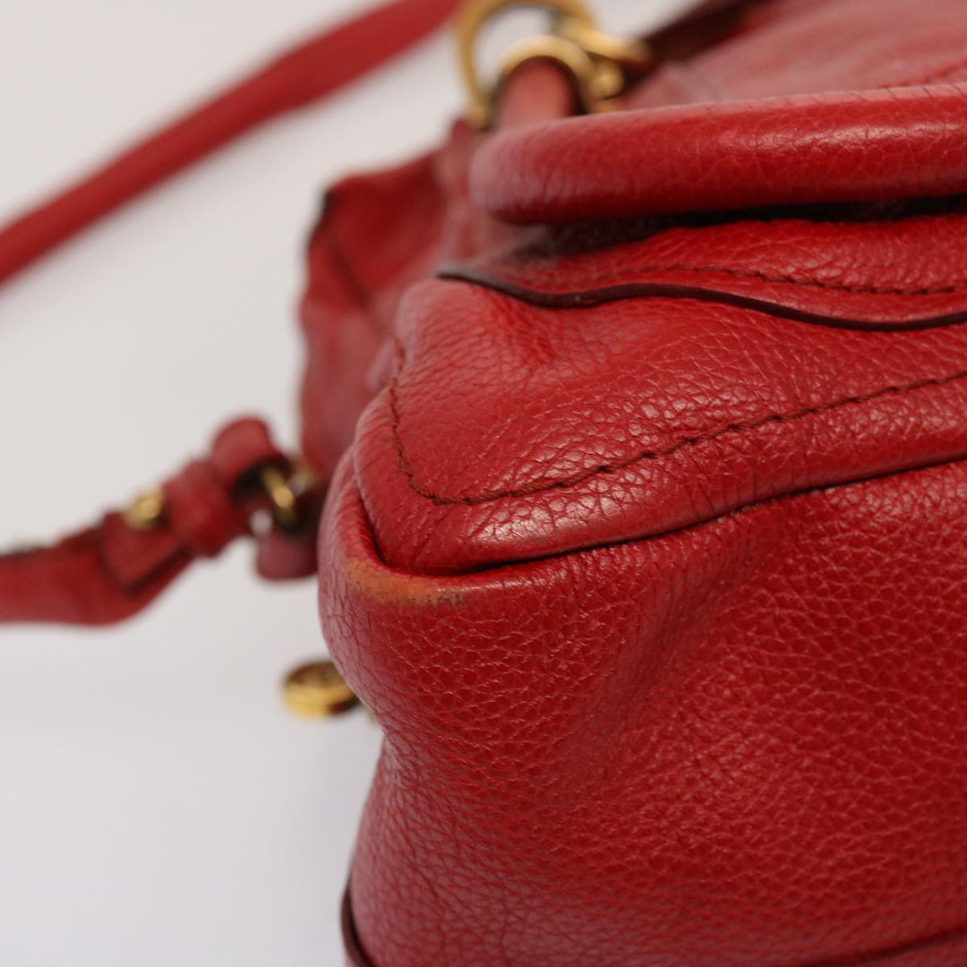 Chloe Paraty Hand Bag Leather 2way Red 72667