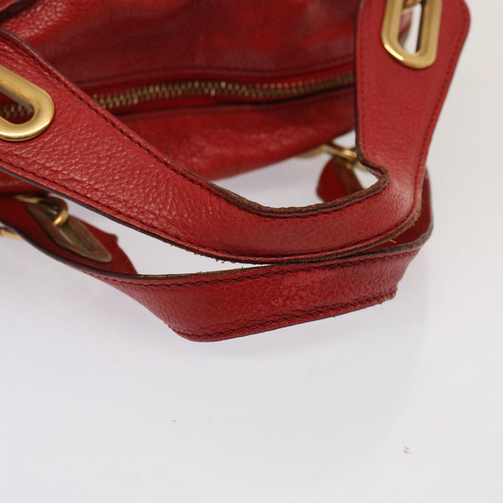 Chloe Paraty Hand Bag Leather 2way Red 72667