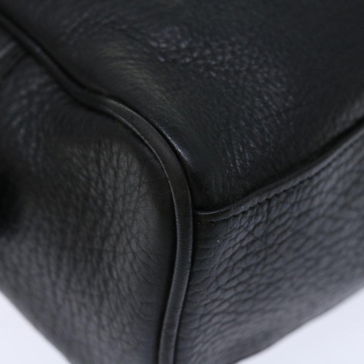 BurberrySs Shoes case Hand Bag Leather Black Auth 72670