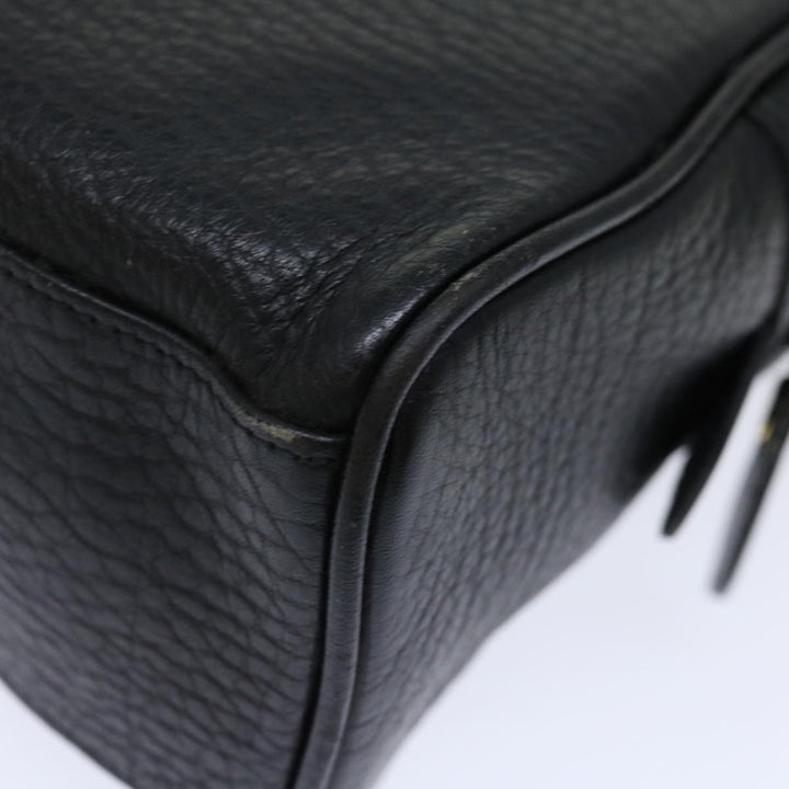 BurberrySs Shoes case Hand Bag Leather Black Auth 72670