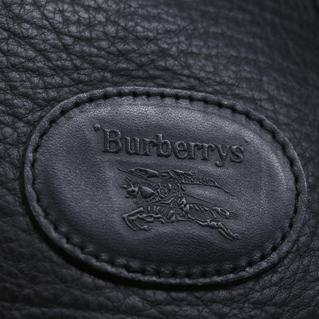 BurberrySs Shoes case Hand Bag Leather Black Auth 72670