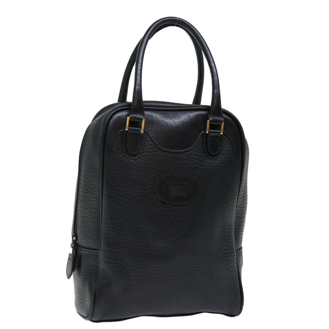 BurberrySs Shoes case Hand Bag Leather Black Auth 72670