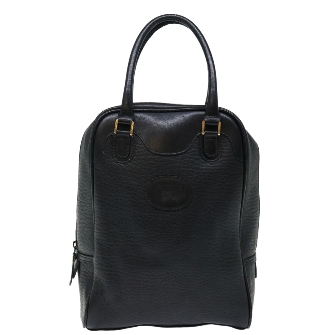 BurberrySs Shoes case Hand Bag Leather Black Auth 72670