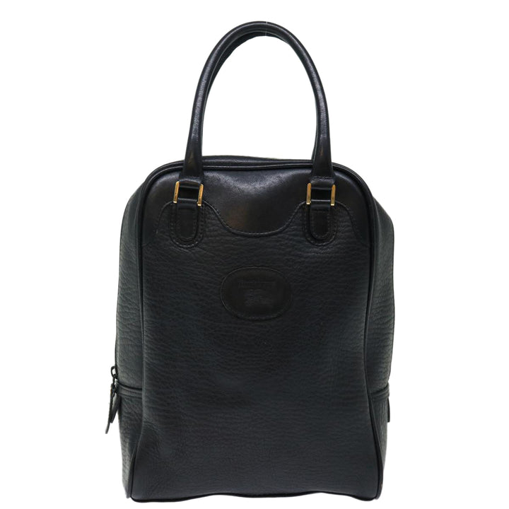BurberrySs Shoes case Hand Bag Leather Black Auth 72670