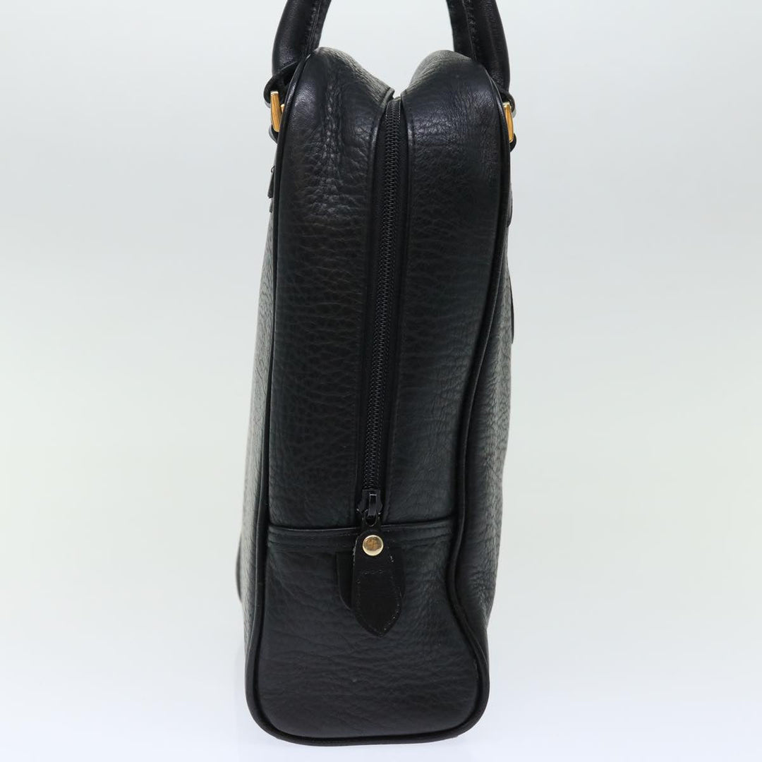 BurberrySs Shoes case Hand Bag Leather Black Auth 72670