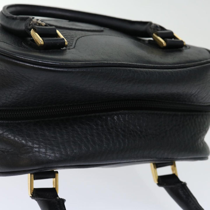 BurberrySs Shoes case Hand Bag Leather Black Auth 72670