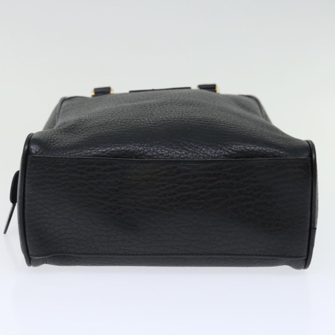 BurberrySs Shoes case Hand Bag Leather Black Auth 72670