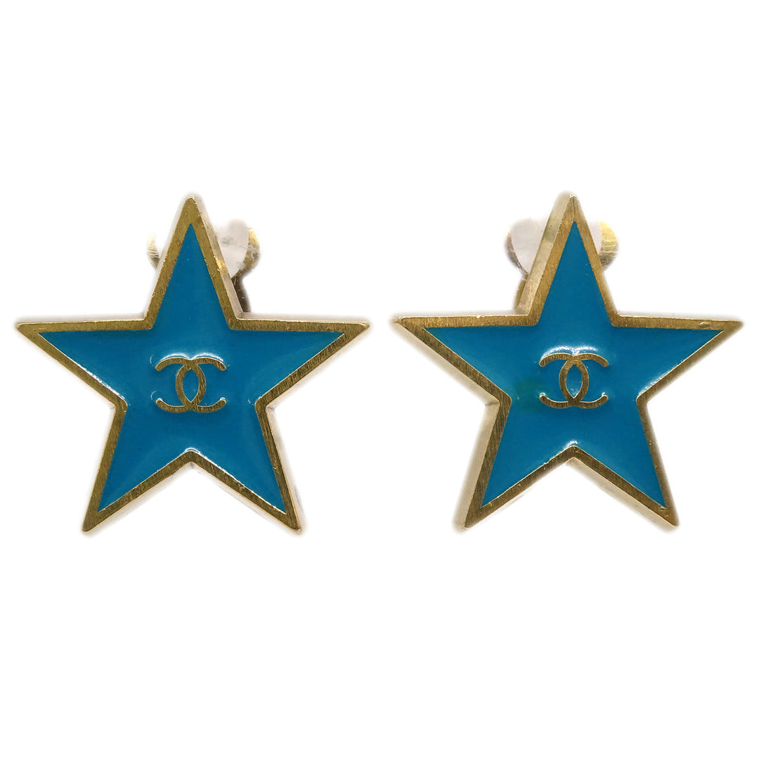 Top Quality Chanel Star Earrings Clip-On Blue 01P