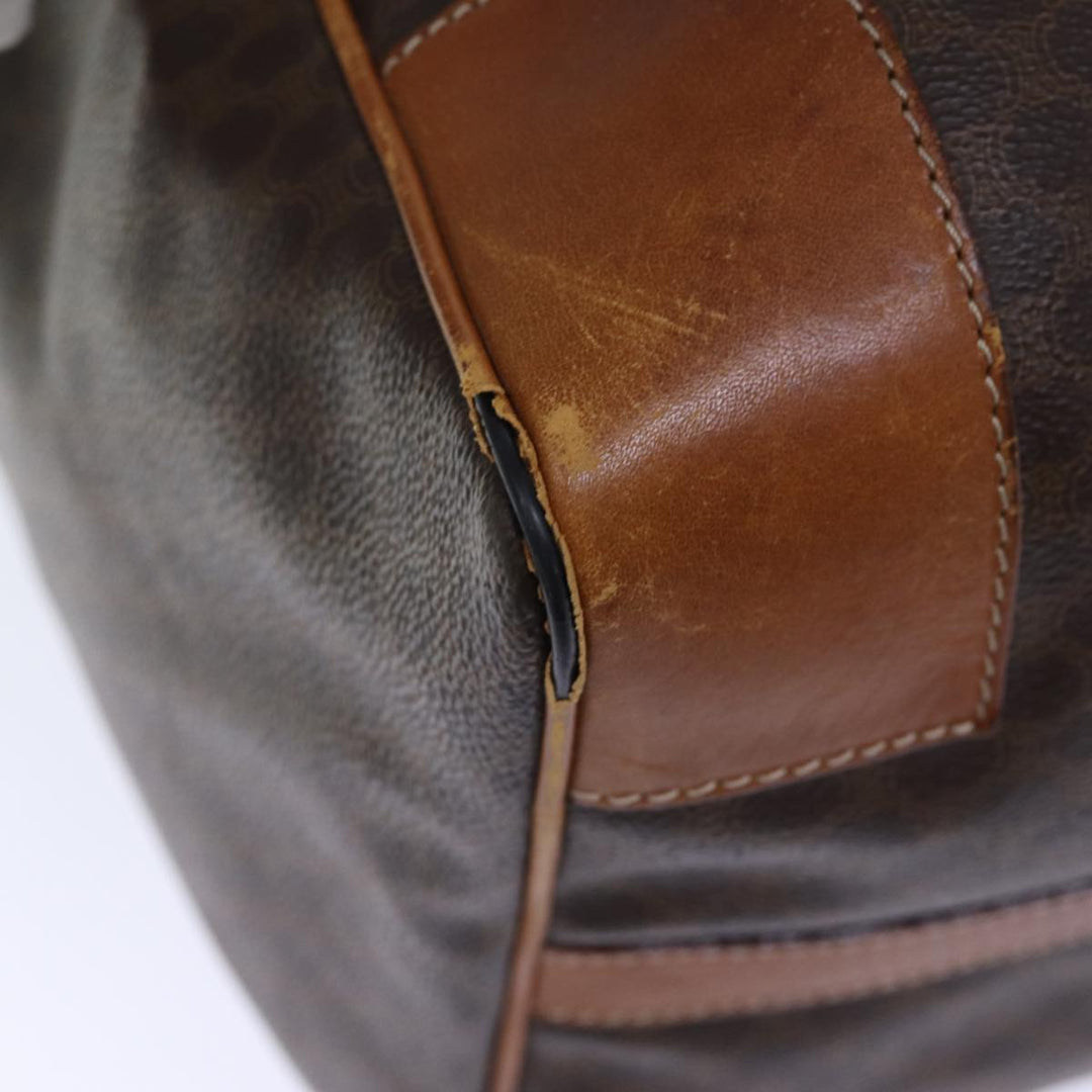 Celine Macadam Canvas Boston Bag PVC Brown  72705