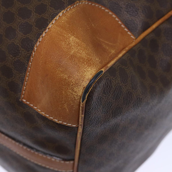 Celine Macadam Canvas Boston Bag PVC Brown  72705