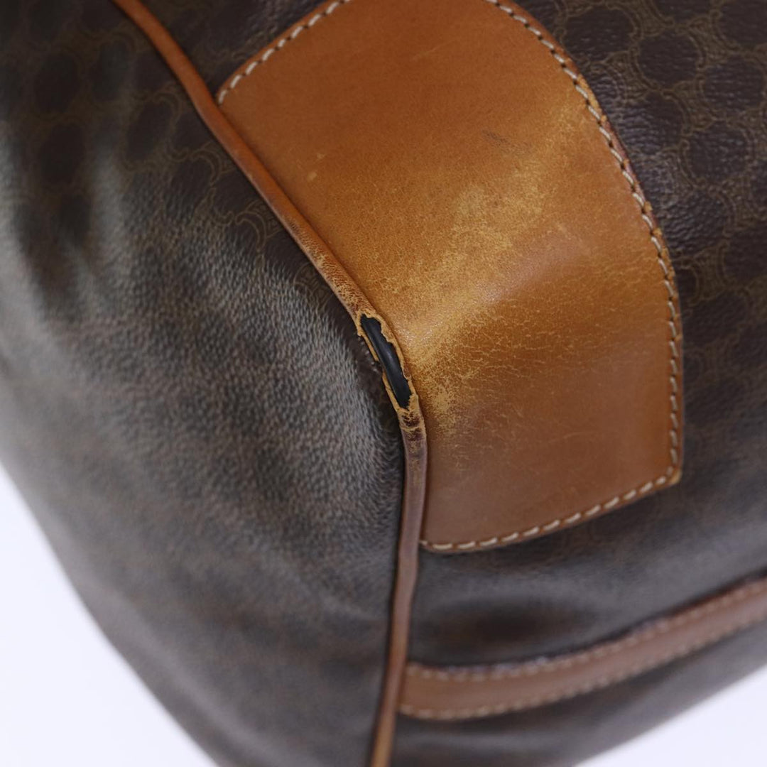 Celine Macadam Canvas Boston Bag PVC Brown  72705