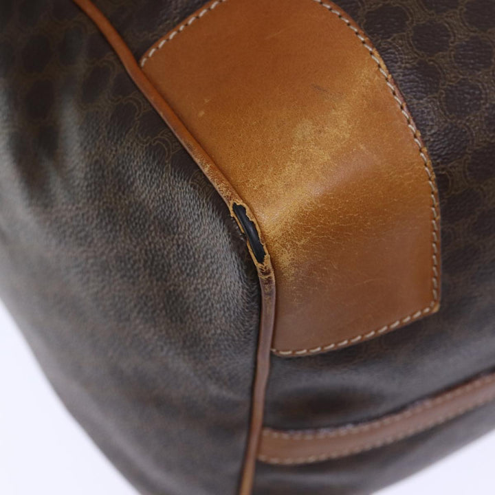 Celine Macadam Canvas Boston Bag PVC Brown  72705