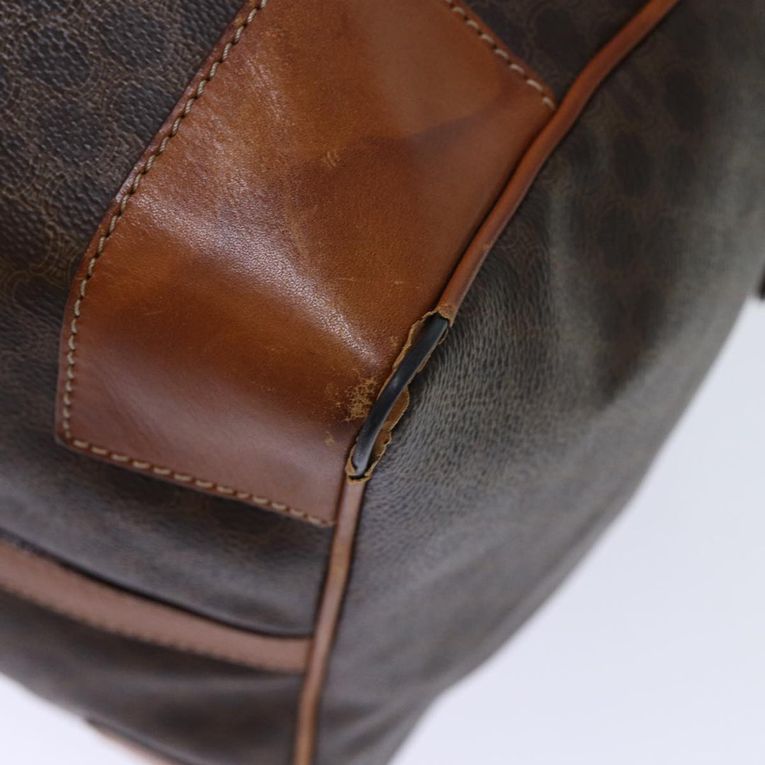 Celine Macadam Canvas Boston Bag PVC Brown  72705