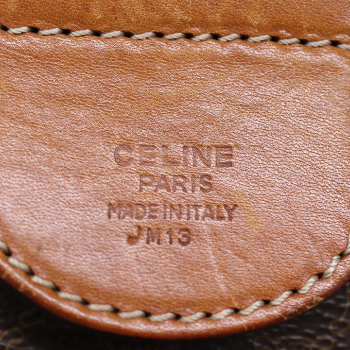 Celine Macadam Canvas Boston Bag PVC Brown  72705