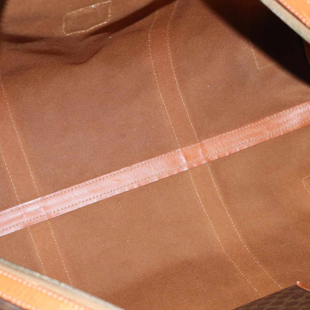 Celine Macadam Canvas Boston Bag PVC Brown  72705