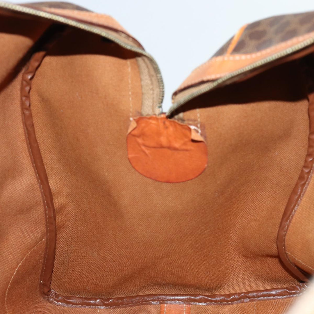 Celine Macadam Canvas Boston Bag PVC Brown  72705