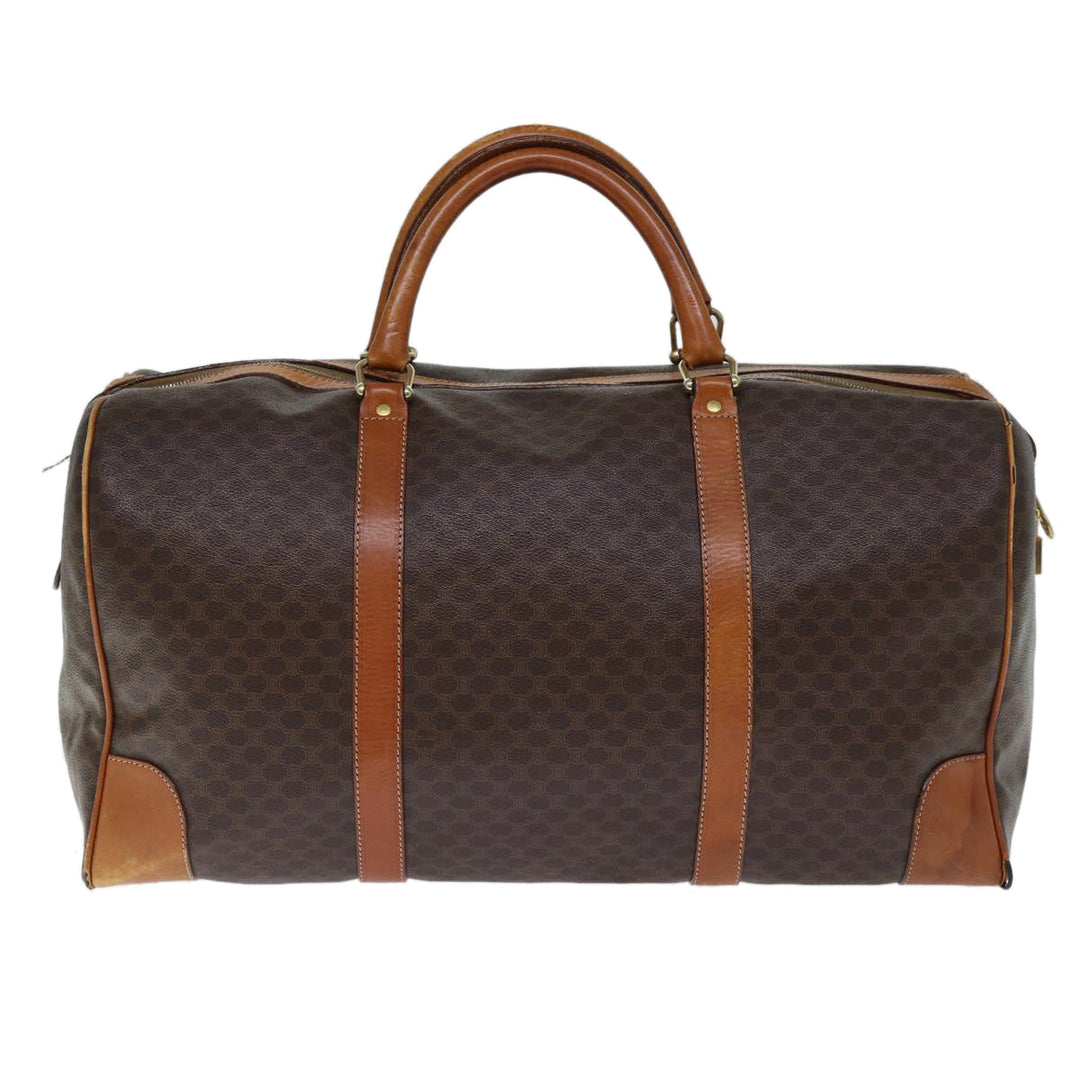 Celine Macadam Canvas Boston Bag PVC Brown  72705