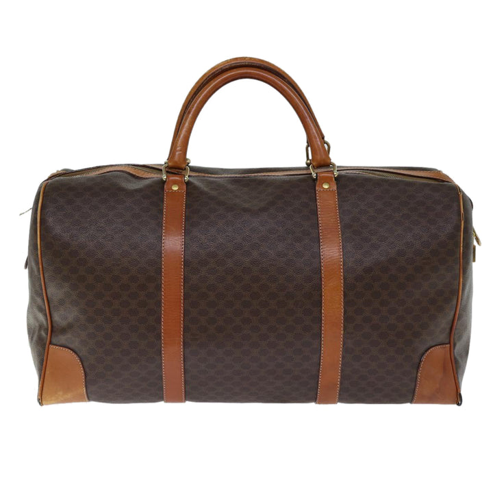Celine Macadam Canvas Boston Bag PVC Brown  72705