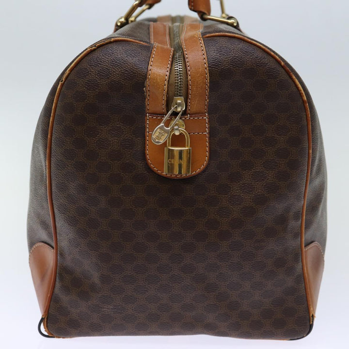 Celine Macadam Canvas Boston Bag PVC Brown  72705