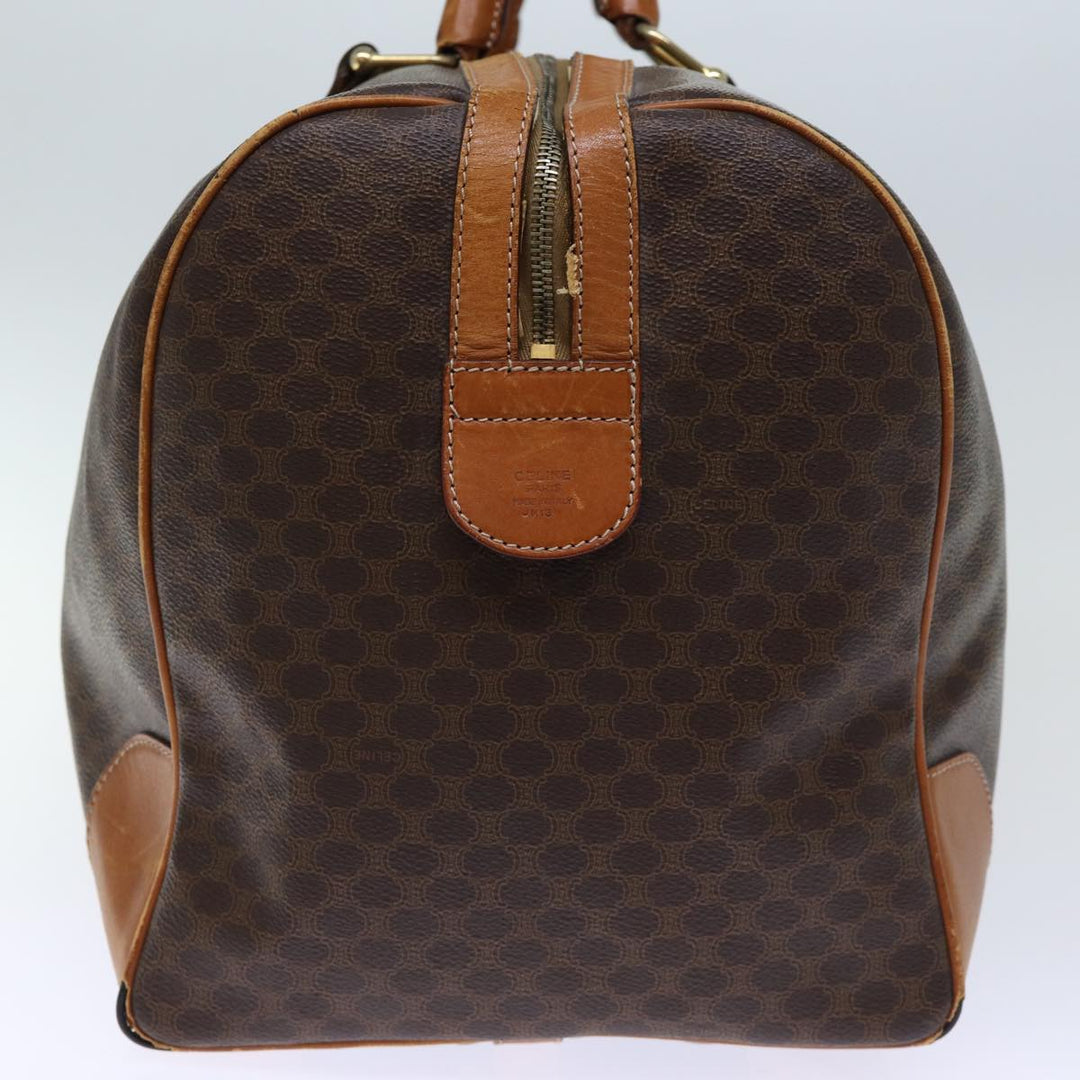 Celine Macadam Canvas Boston Bag PVC Brown  72705