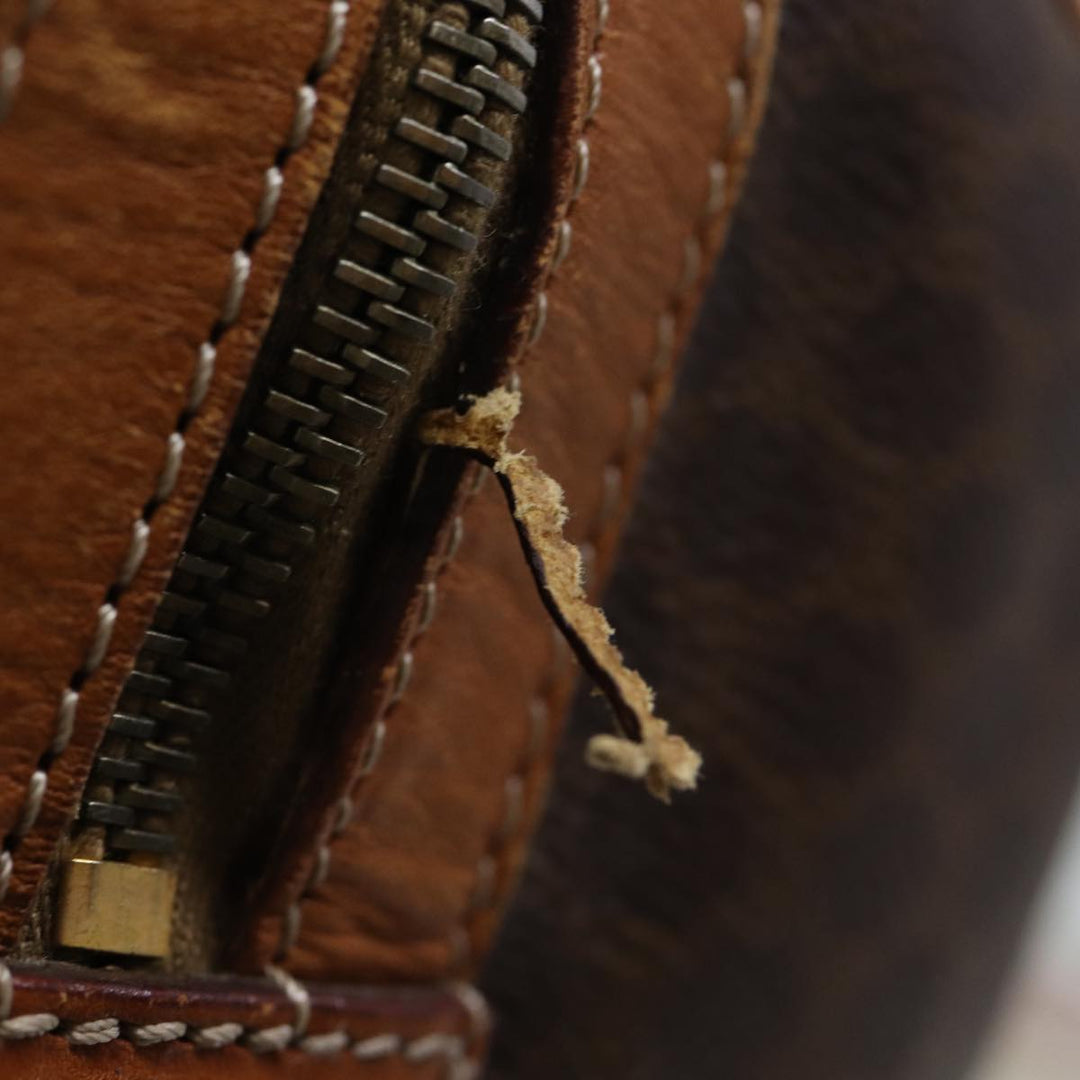Celine Macadam Canvas Boston Bag PVC Brown  72705