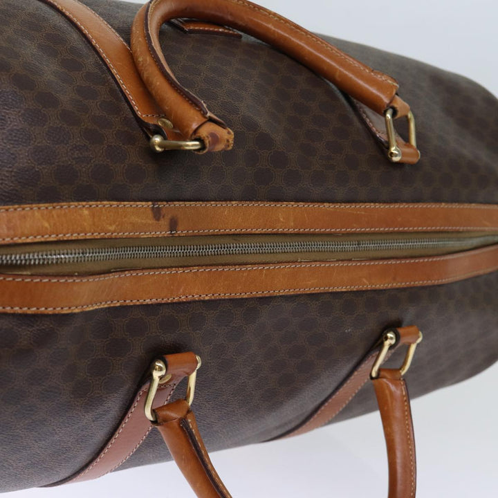 Celine Macadam Canvas Boston Bag PVC Brown  72705