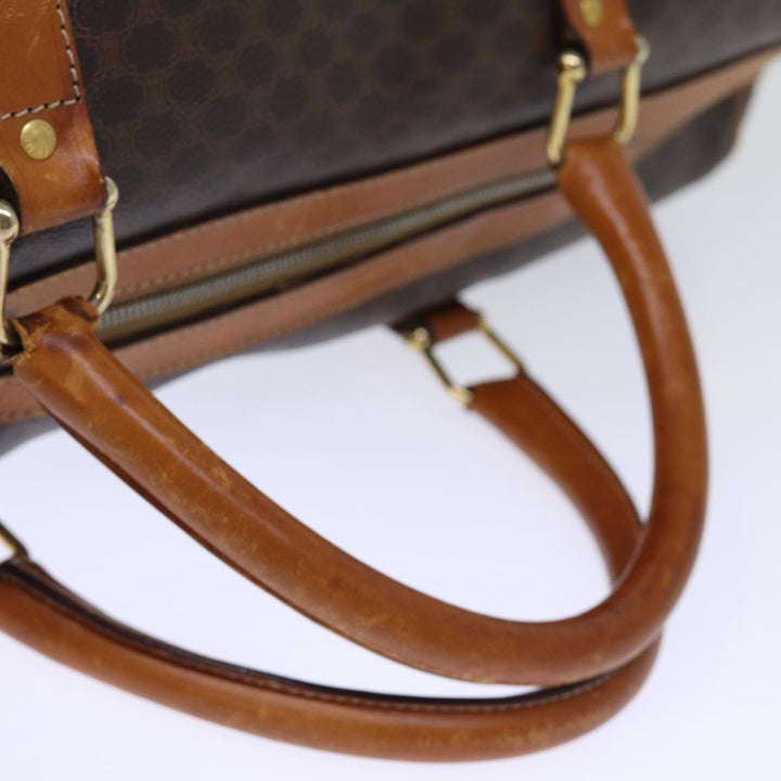 Celine Macadam Canvas Boston Bag PVC Brown  72705