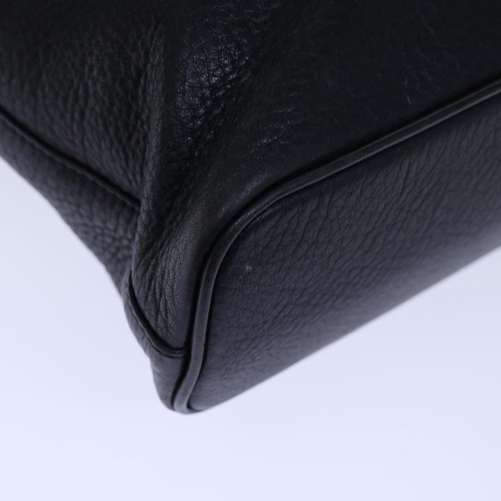 BurberrySs Hand Bag Leather Black Auth 72760