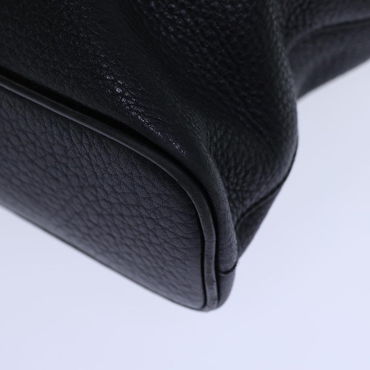 BurberrySs Hand Bag Leather Black Auth 72760