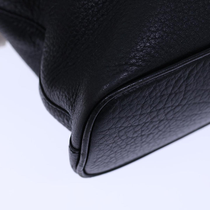 BurberrySs Hand Bag Leather Black Auth 72760
