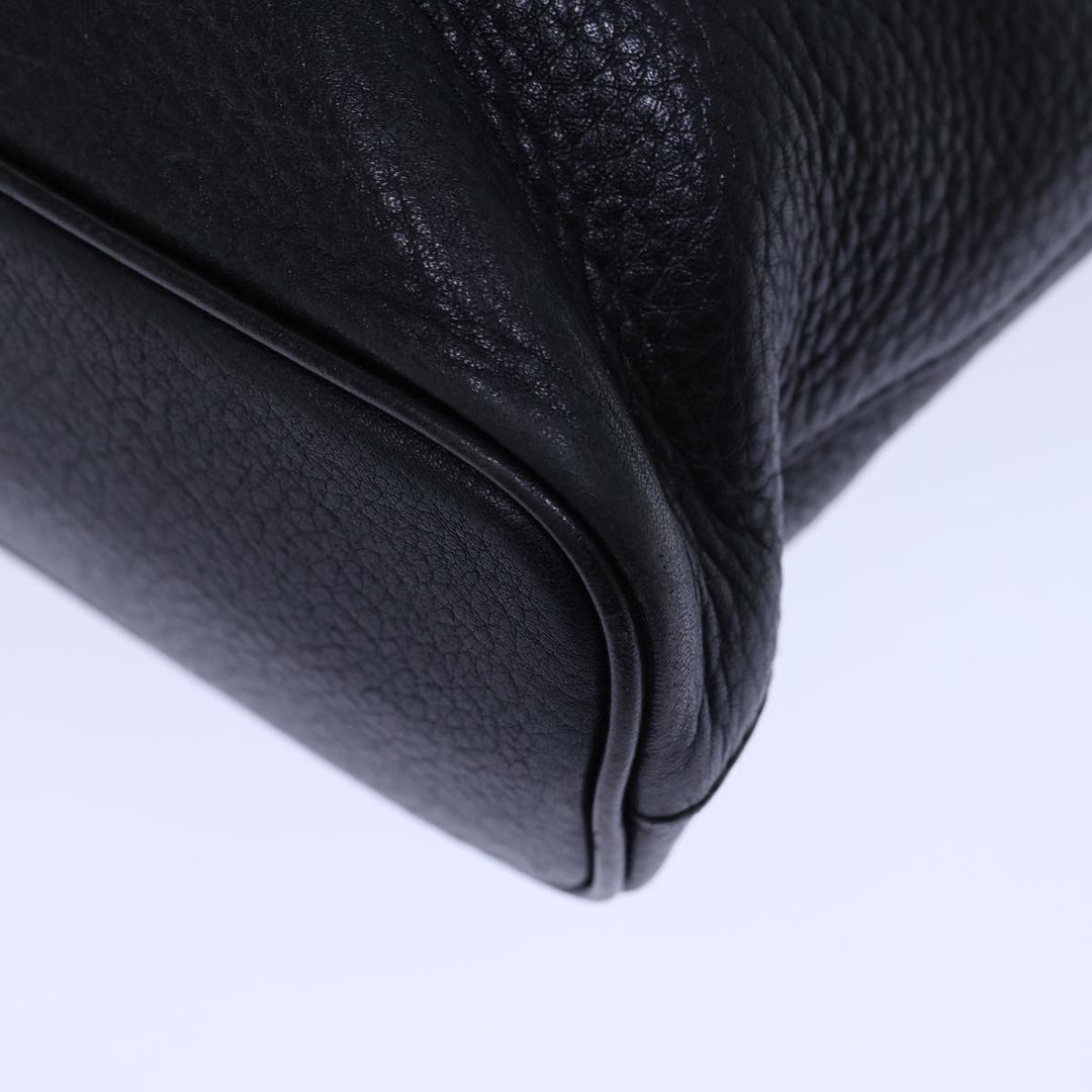 BurberrySs Hand Bag Leather Black Auth 72760