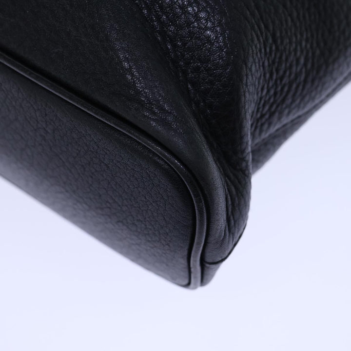 BurberrySs Hand Bag Leather Black Auth 72760