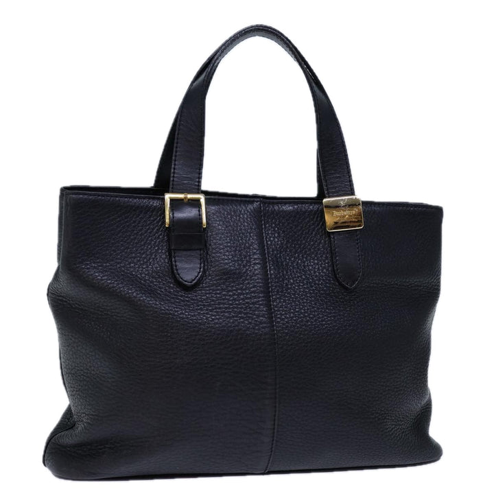 BurberrySs Hand Bag Leather Black Auth 72760